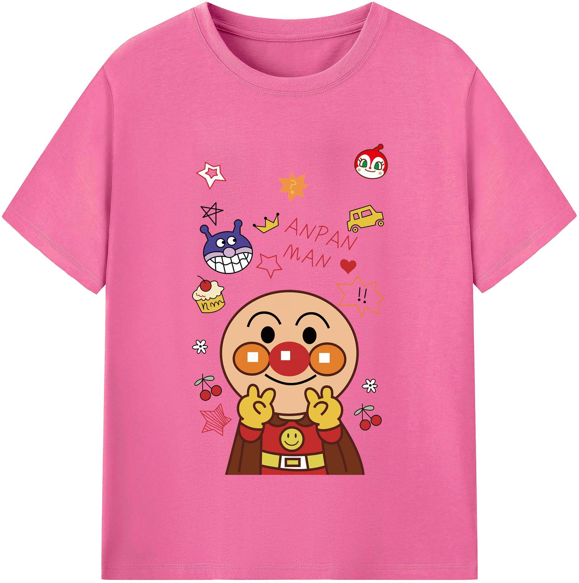 （画像用） アンパンマン Anpanman レディースカジュアルプリントTシャツ（綿100％）